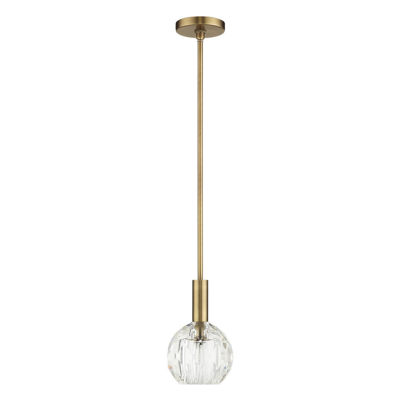 Livex Lighting 46321-08 One Light Pendant, Natural Brass