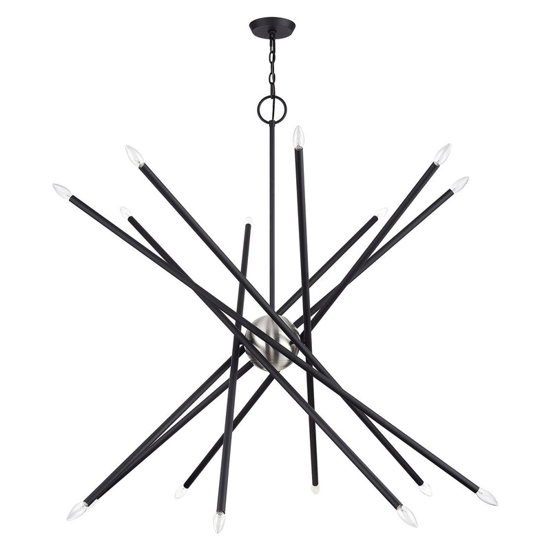 Livex Lighting 46758-04 16 Light Foyer Chandelier, Black