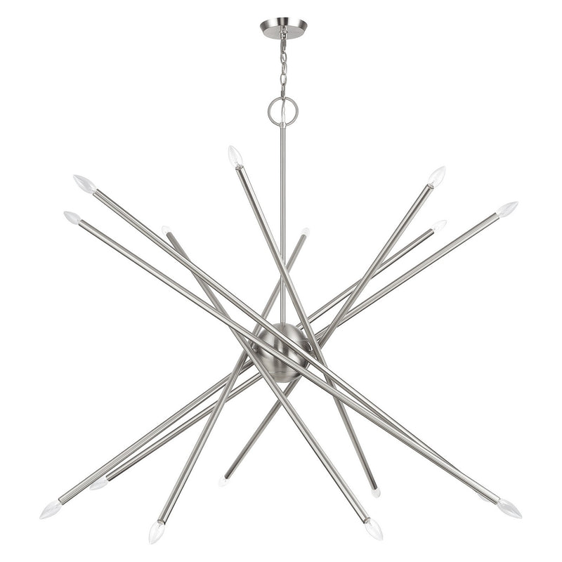 Livex Lighting 46758-91 16 Light Foyer Chandelier, Brushed Nickel