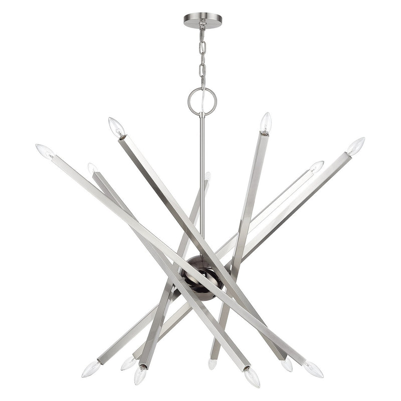 Livex Lighting 46847-91 14 Light Foyer Chandelier, Brushed Nickel
