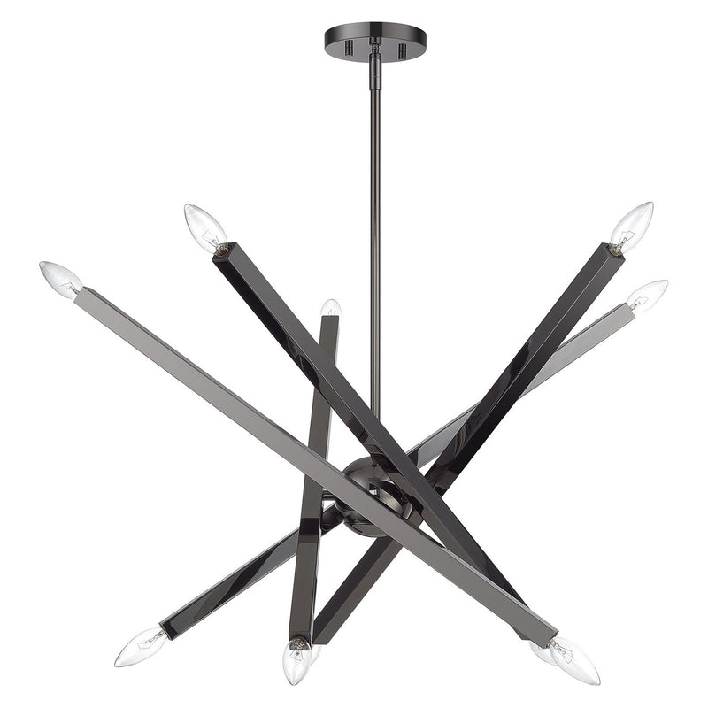 Livex Lighting 46986-46 Ten Light Chandelier, Black Chrome