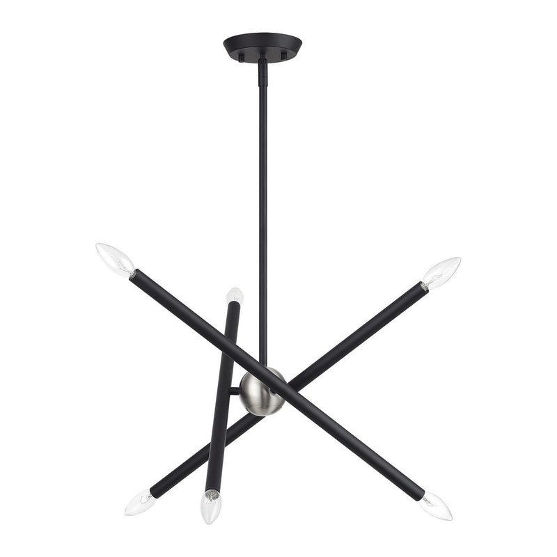 Livex Lighting 47003-04 Six Light Chandelier, Black