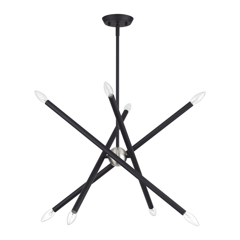 Livex Lighting 47005-04 Eight Light Chandelier, Black