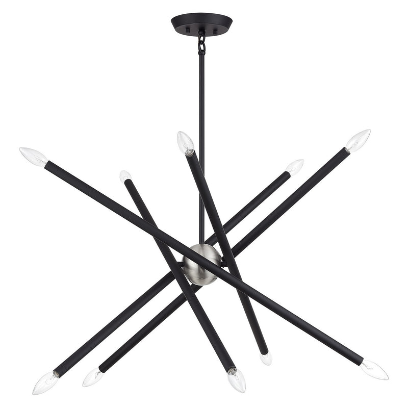 Livex Lighting 47006-04 Ten Light Chandelier, Black