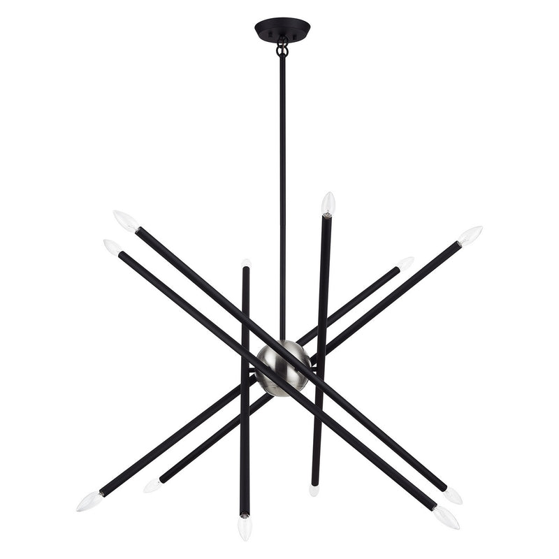 Livex Lighting 47007-04 12 Light Chandelier, Black