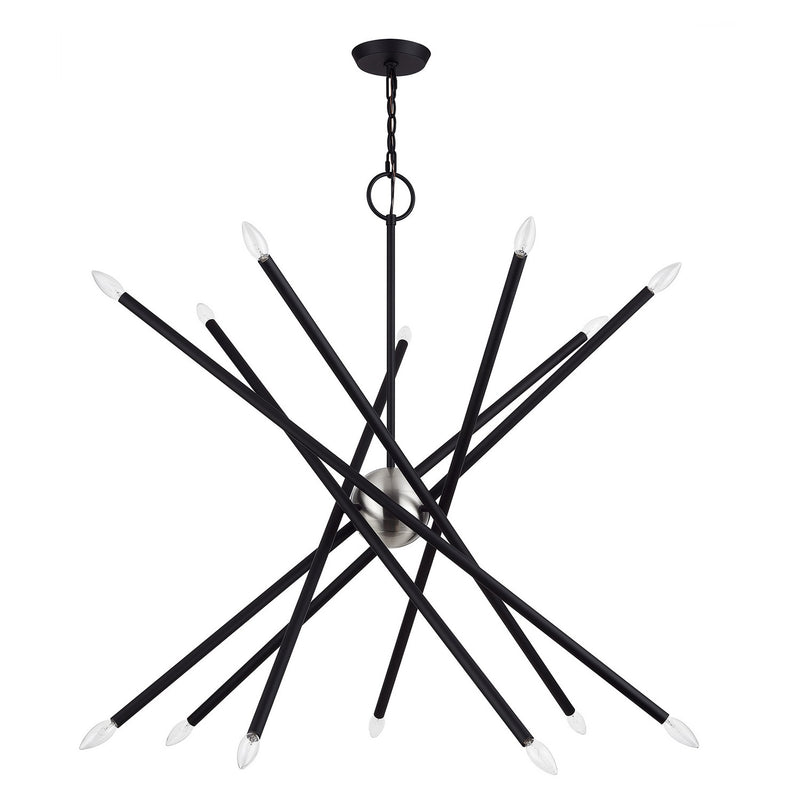 Livex Lighting 47009-04 14 Light Foyer Chandelier, Black