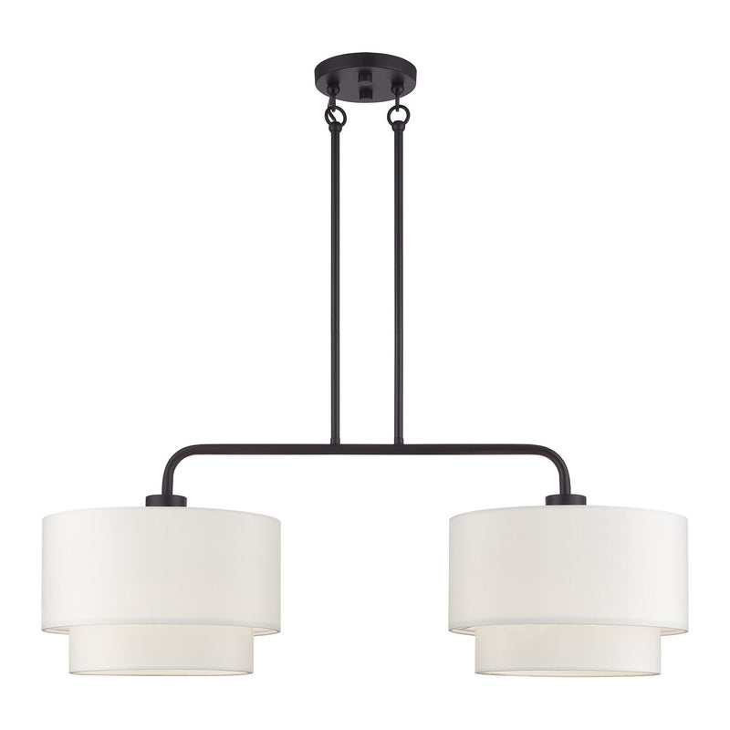 Livex Lighting 50302-07 Two Light Linear Chandelier, Bronze