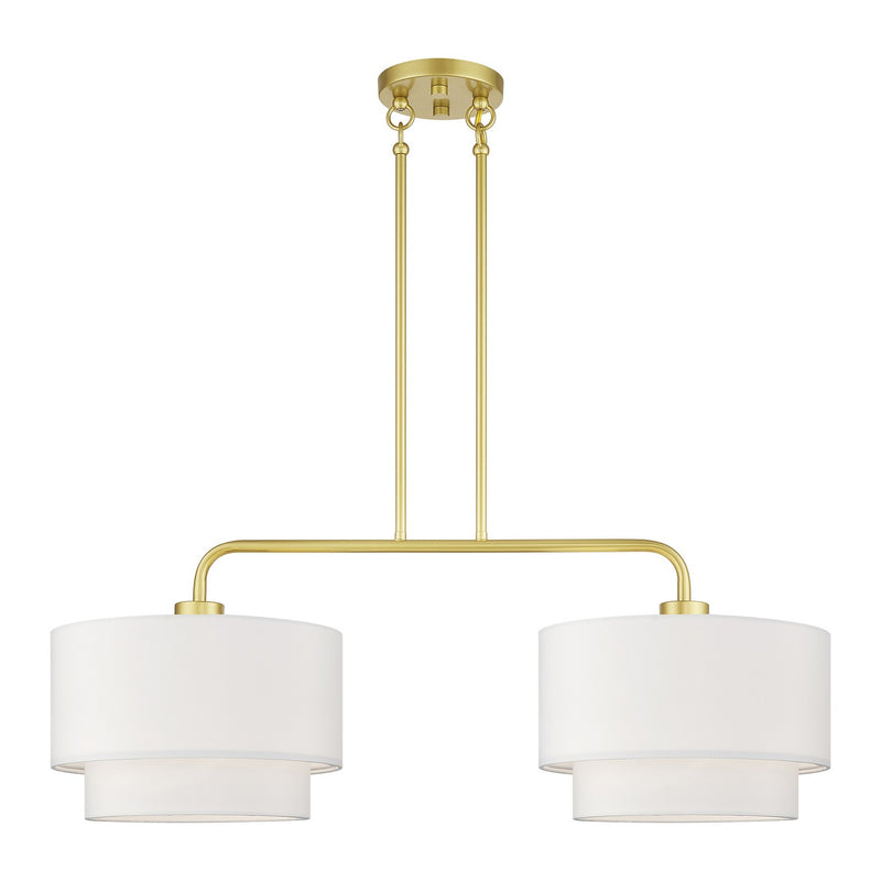 Livex Lighting 50302-33 Two Light Linear Chandelier, Soft Gold