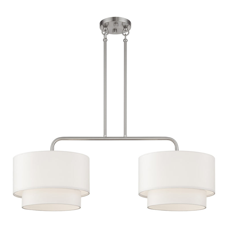 Livex Lighting 50302-91 Two Light Linear Chandelier, Brushed Nickel