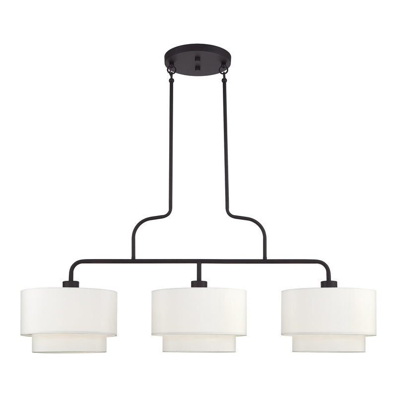 Livex Lighting 50303-07 Three Light Linear Chandelier, Bronze