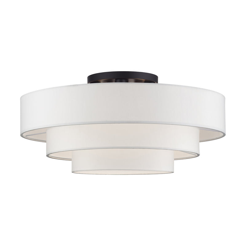 Livex Lighting 50309-07 Five Light Semi-Flush Mount, Bronze