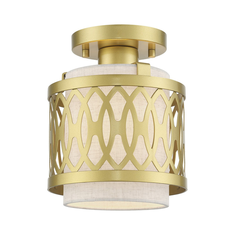 Livex Lighting 53431-33 One Light Semi-Flush Mount, Soft Gold