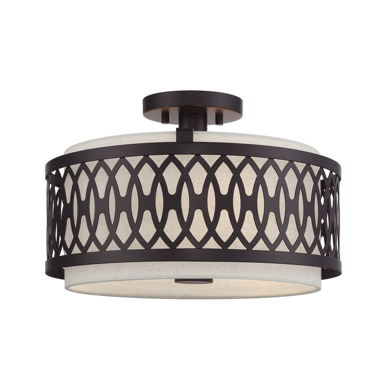 Livex Lighting 53432-92 Three Light Semi-Flush Mount, English Bronze