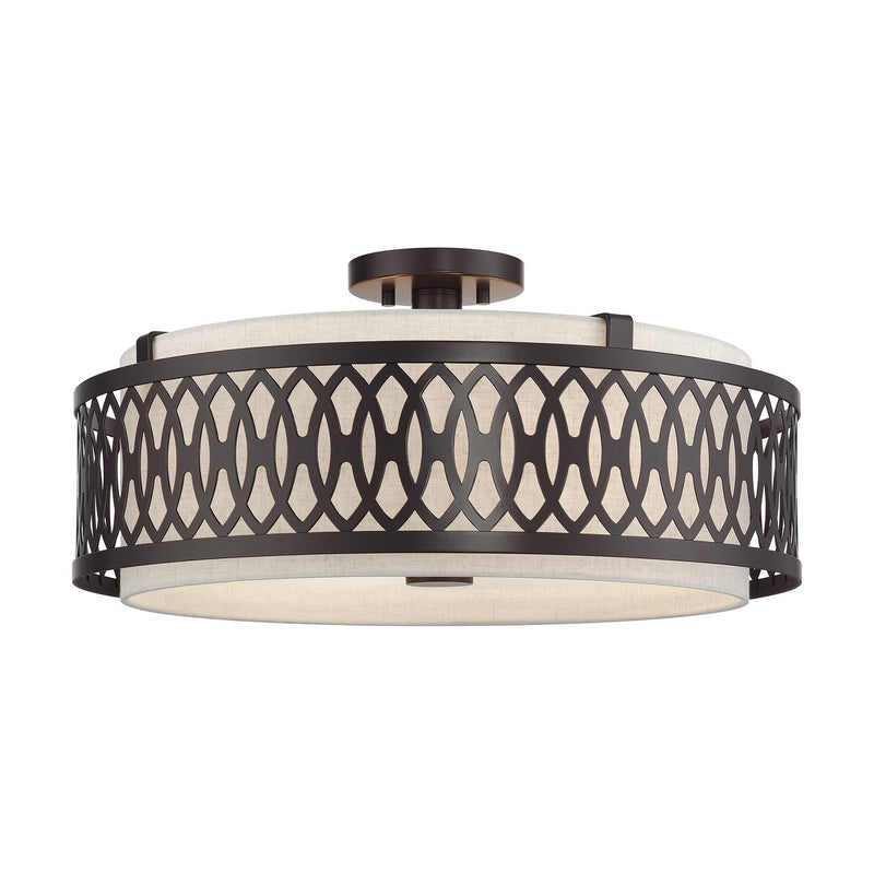 Livex Lighting 53433-92 Four Light Semi-Flush Mount, English Bronze