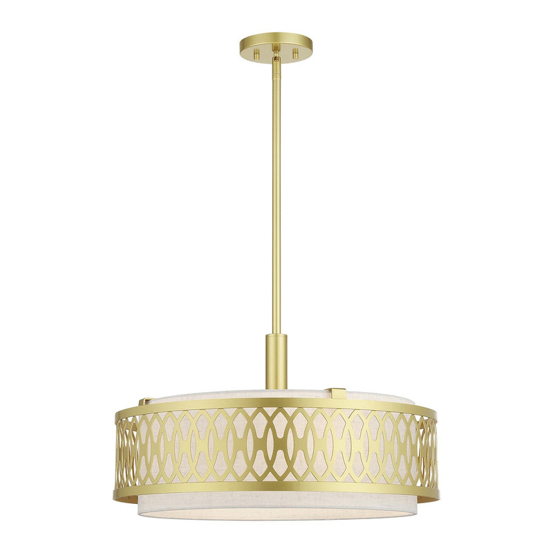 Livex Lighting 53434-33 Four Light Pendant Chandelier, Soft Gold