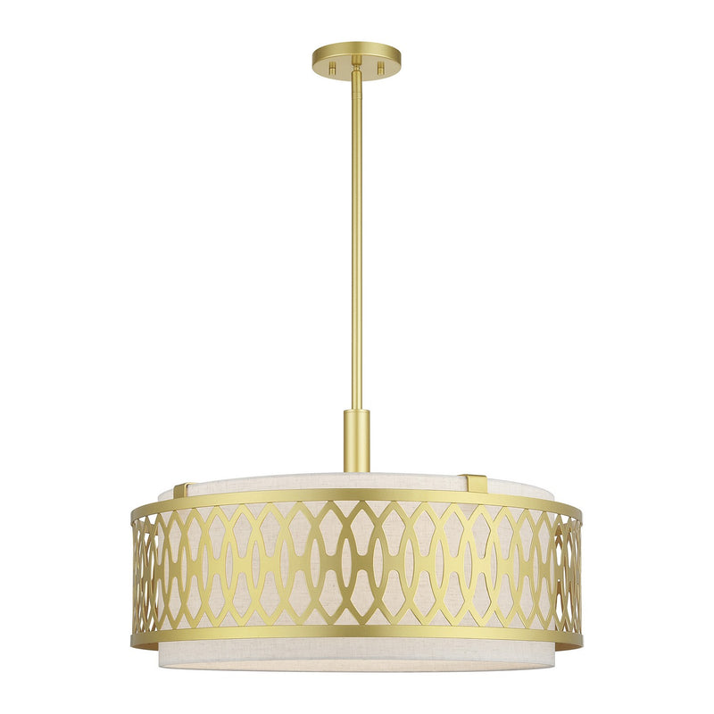 Livex Lighting 53435-33 Five Light Pendant Chandelier, Soft Gold