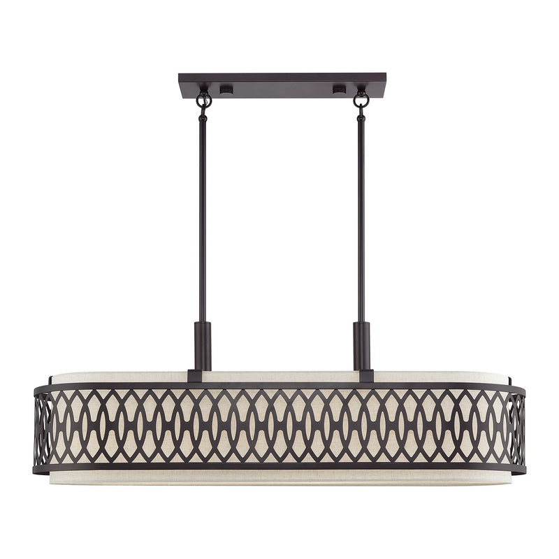 Livex Lighting 53437-92 Six Light Linear Chandelier, English Bronze