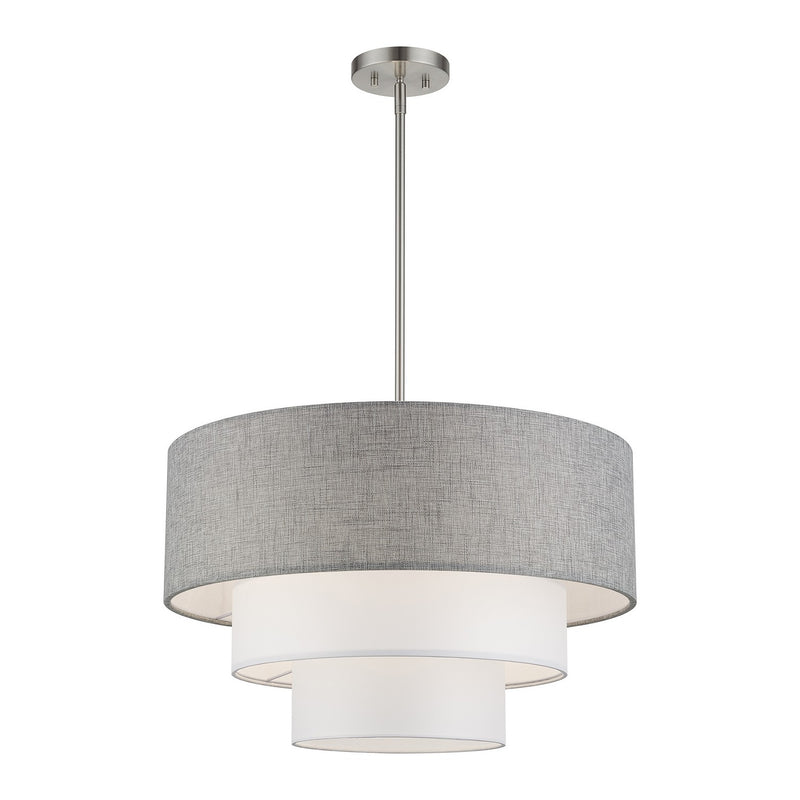 Livex Lighting 60016-91 Four Light Pendant Chandelier, Brushed Nickel
