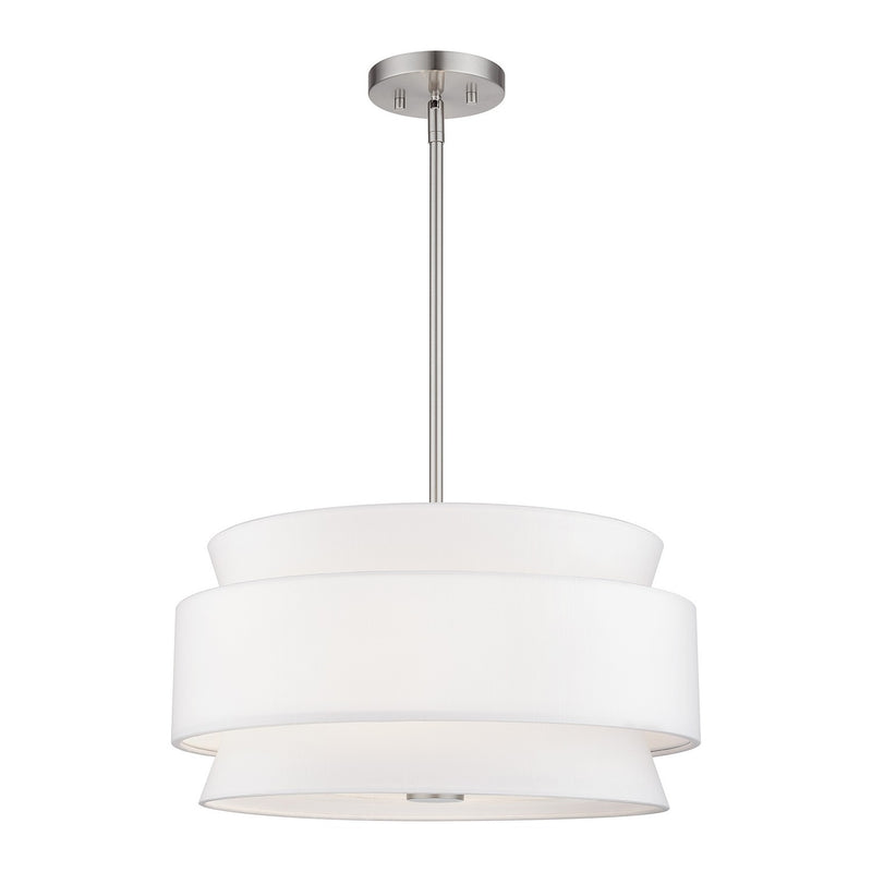 Livex Lighting 60023-91 Four Light Pendant Chandelier, Brushed Nickel