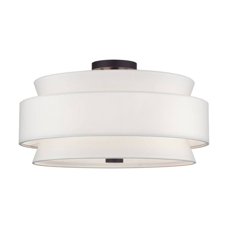 Livex Lighting 60028-07 Five Light Semi-Flush Mount, Bronze