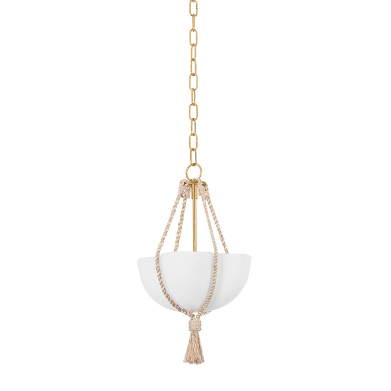 Hudson Valley 1013-VGL One Light Pendant, Vintage Gold Leaf