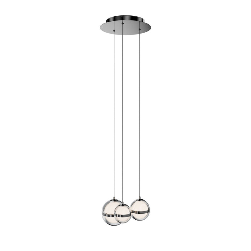 W.A.C. Lighting PD-77503R-BC LED Chandelier, Black Chrome