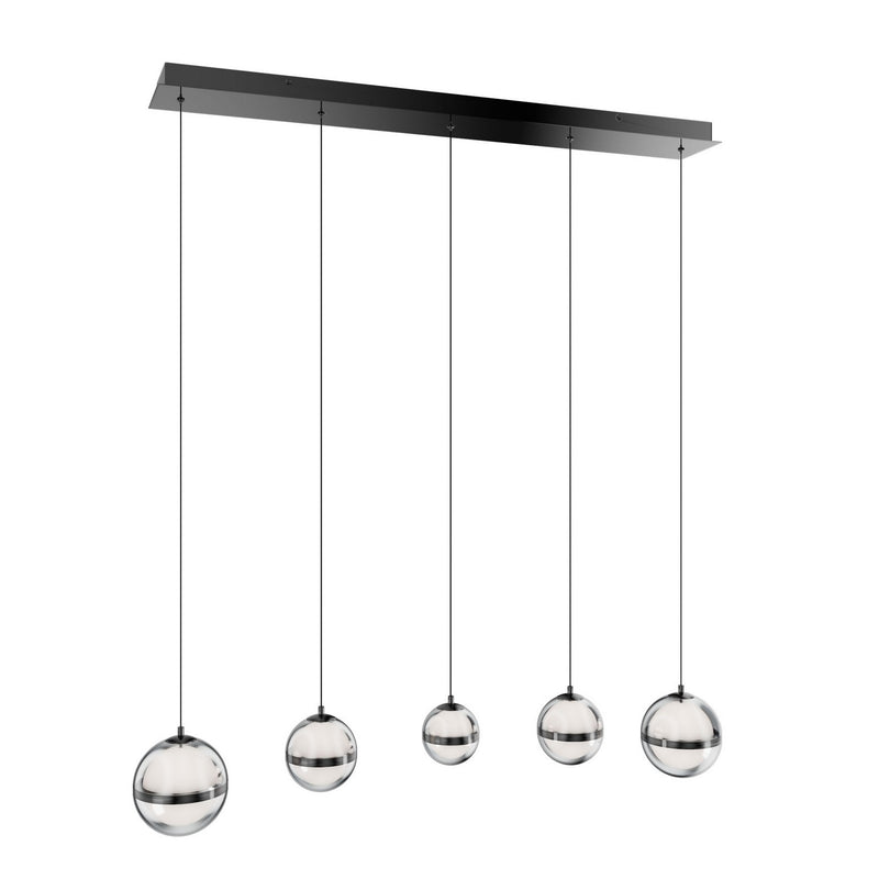 W.A.C. Lighting PD-77505L-BC LED Chandelier, Black Chrome