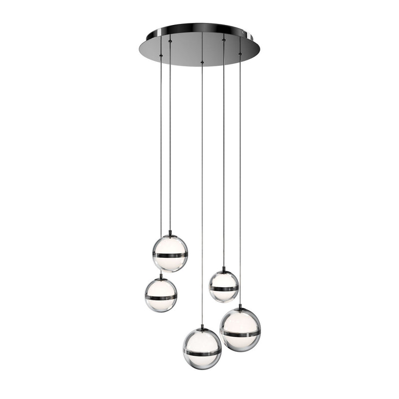 W.A.C. Lighting PD-77505R-BC LED Chandelier, Black Chrome
