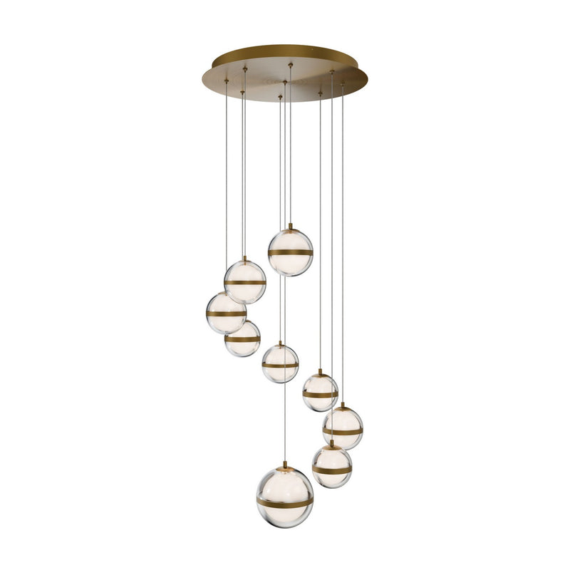 W.A.C. Lighting PD-77509R-AB LED Chandelier, Aged Brass