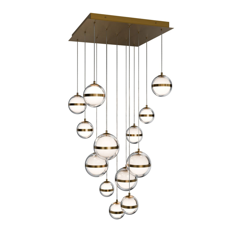 W.A.C. Lighting PD-77513S-AB LED Chandelier, Aged Brass