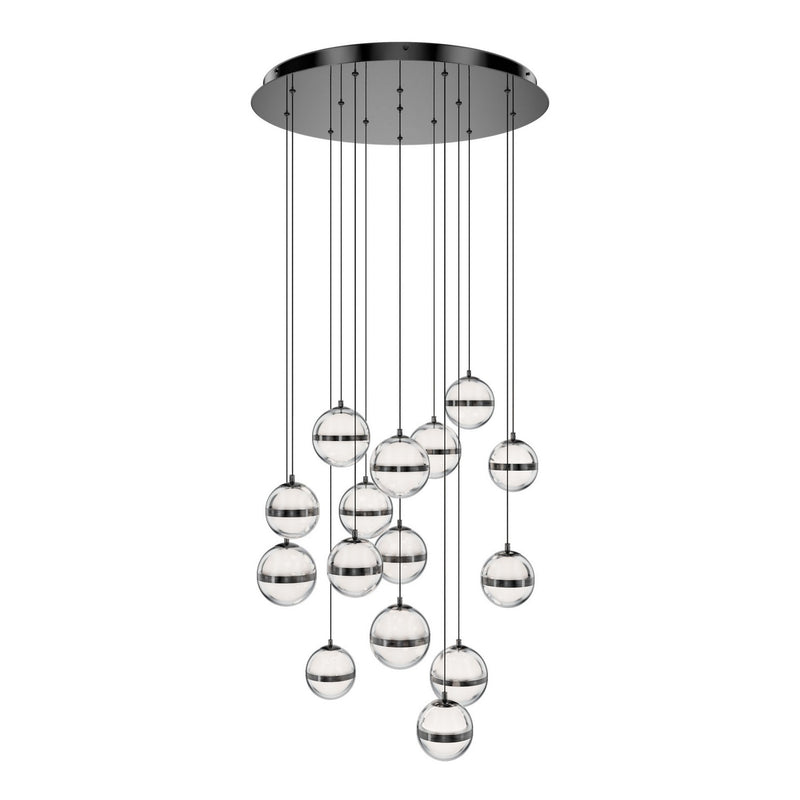 W.A.C. Lighting PD-77515R-BC LED Chandelier, Black Chrome