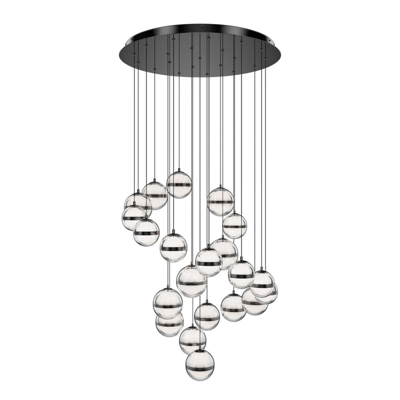 W.A.C. Lighting PD-77521R-BC LED Chandelier, Black Chrome