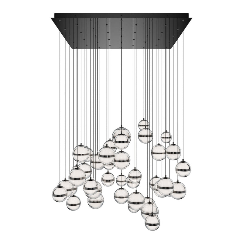 W.A.C. Lighting PD-77541S-BC LED Chandelier, Black Chrome