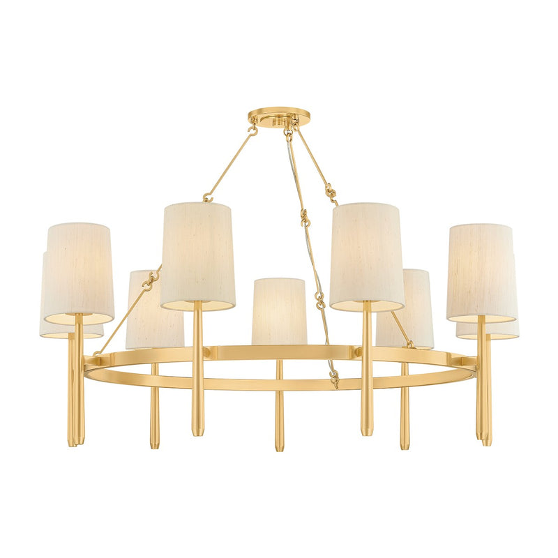 Hudson Valley 1779-AGB Nine Light Chandelier, Aged Brass