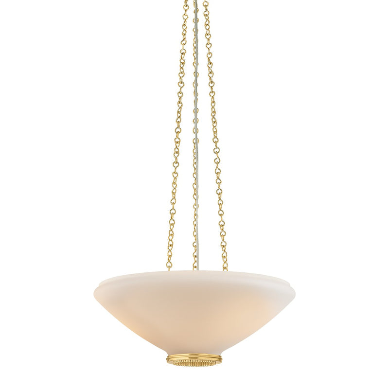 Hudson Valley 2317-AGB Three Light Pendant, Aged Brass