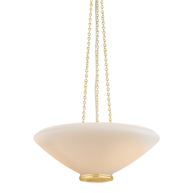 Hudson Valley 2322-AGB Three Light Pendant, Aged Brass