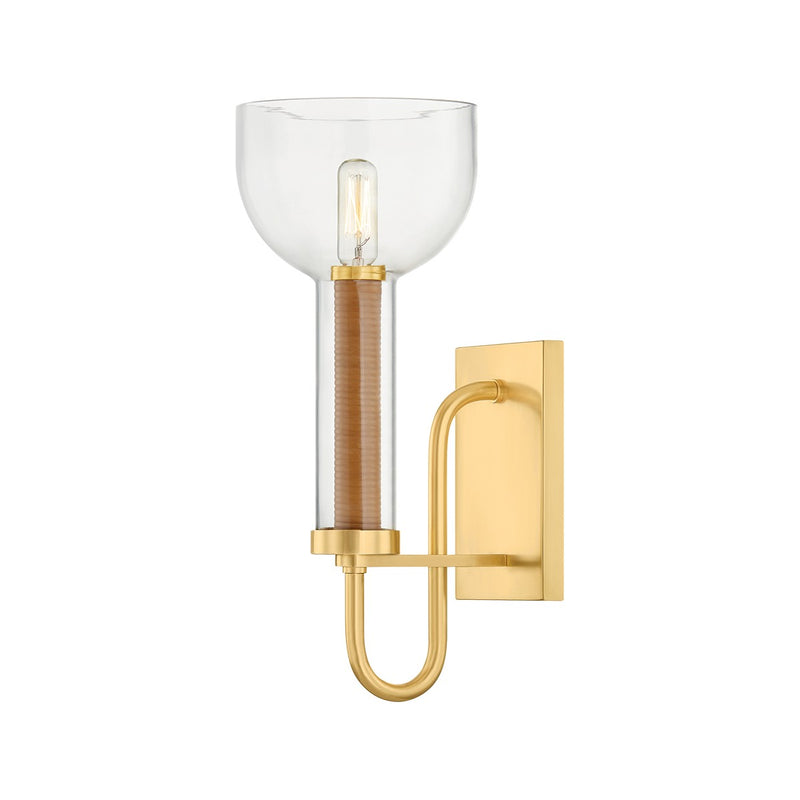 Hudson Valley 2615-AGB One Light Wall Sconce, Aged Brass