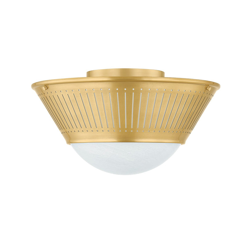 Hudson Valley 2731-AGB One Light Flush Mount, Aged Brass