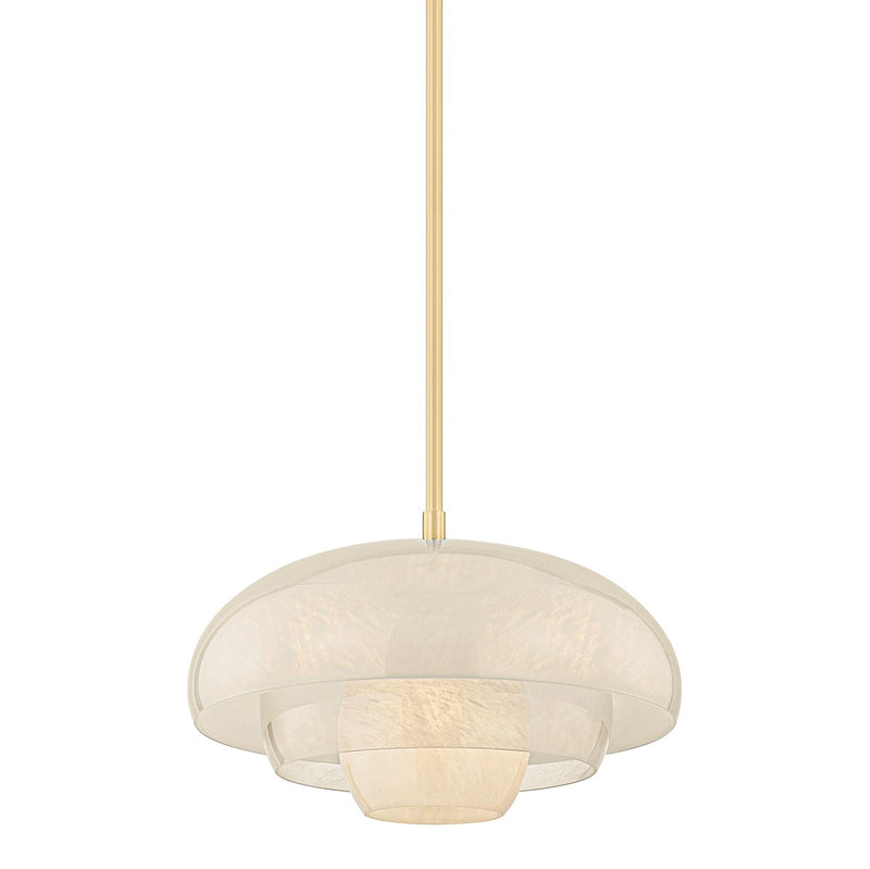 Hudson Valley 3718-AGB One Light Pendant, Aged Brass