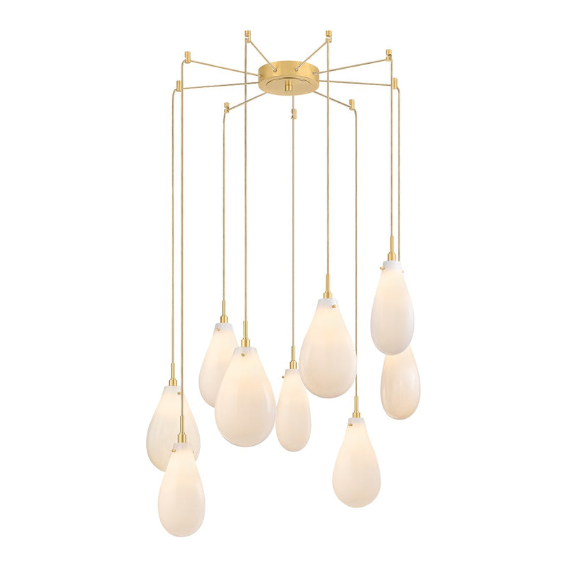 Hudson Valley 3909-AGB Nine Light Chandelier, Aged Brass