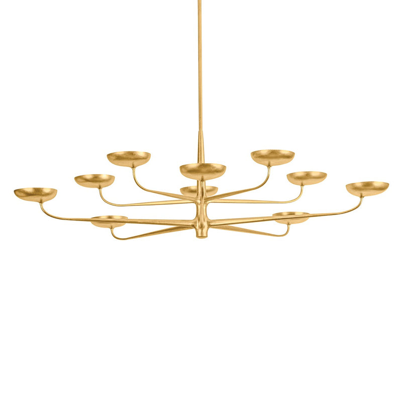 Hudson Valley 4563-VGL LED Chandelier, Vintage Gold Leaf