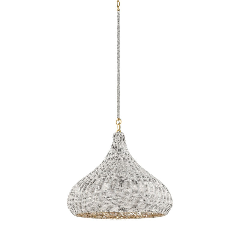 Hudson Valley 4820-AGB One Light Pendant, Aged Brass