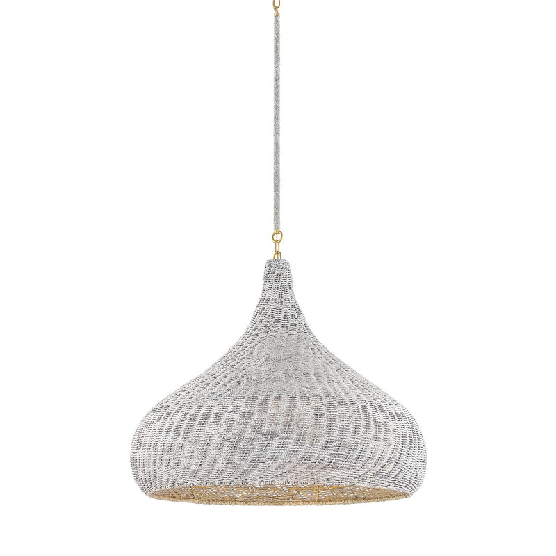 Hudson Valley 4828-AGB One Light Pendant, Aged Brass