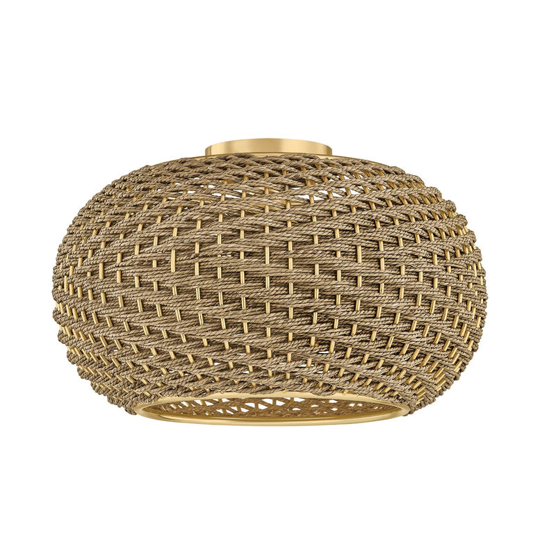 Hudson Valley 5517-AGB One Light Flush Mount, Aged Brass