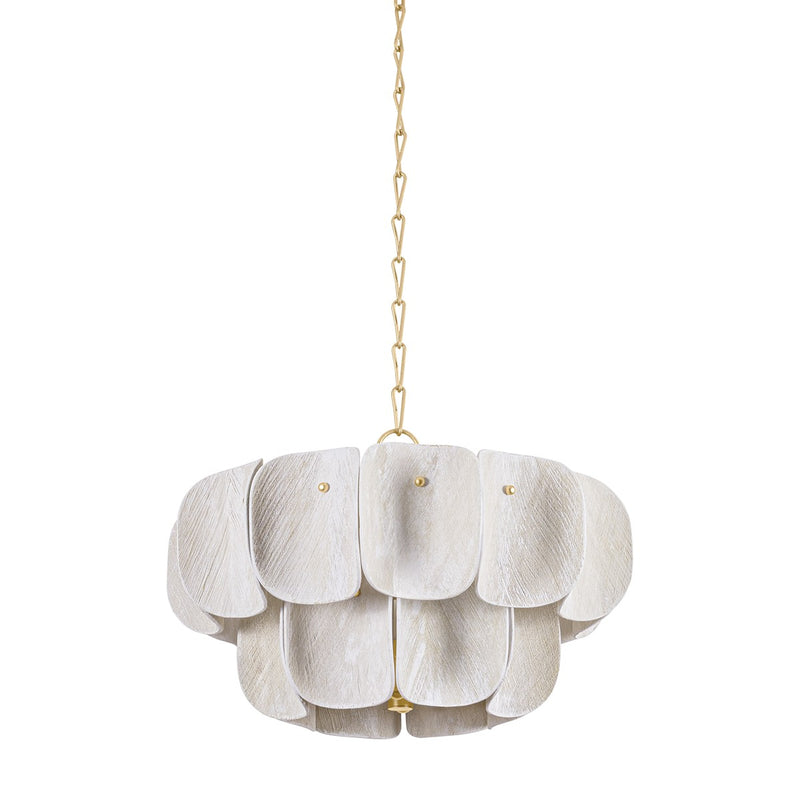 Hudson Valley 6624-VGL Eight Light Chandelier, Vintage Gold Leaf