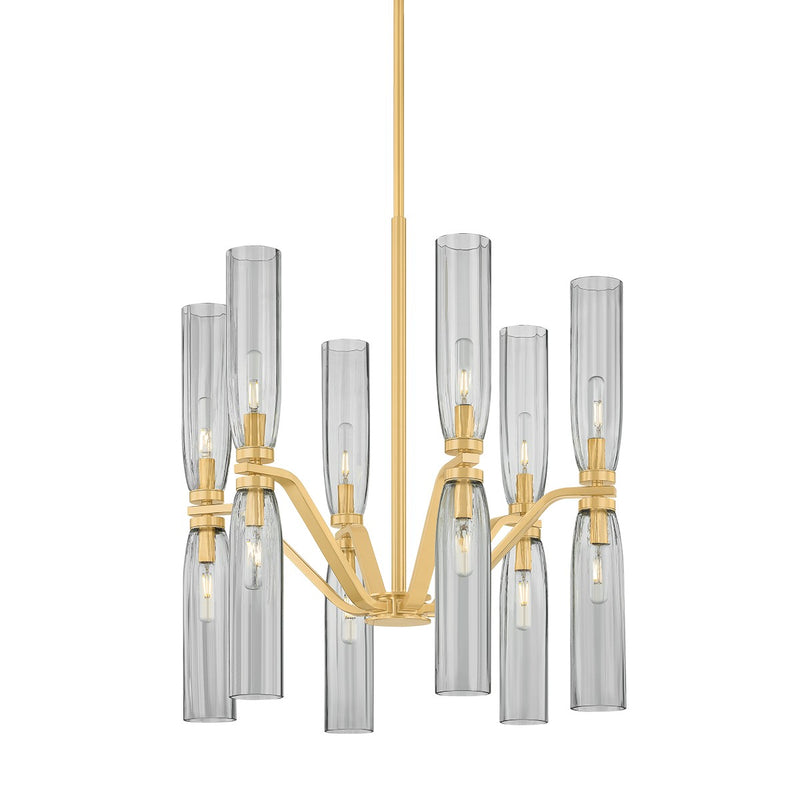 Hudson Valley 6813-AGB 12 Light Chandelier, Aged Brass
