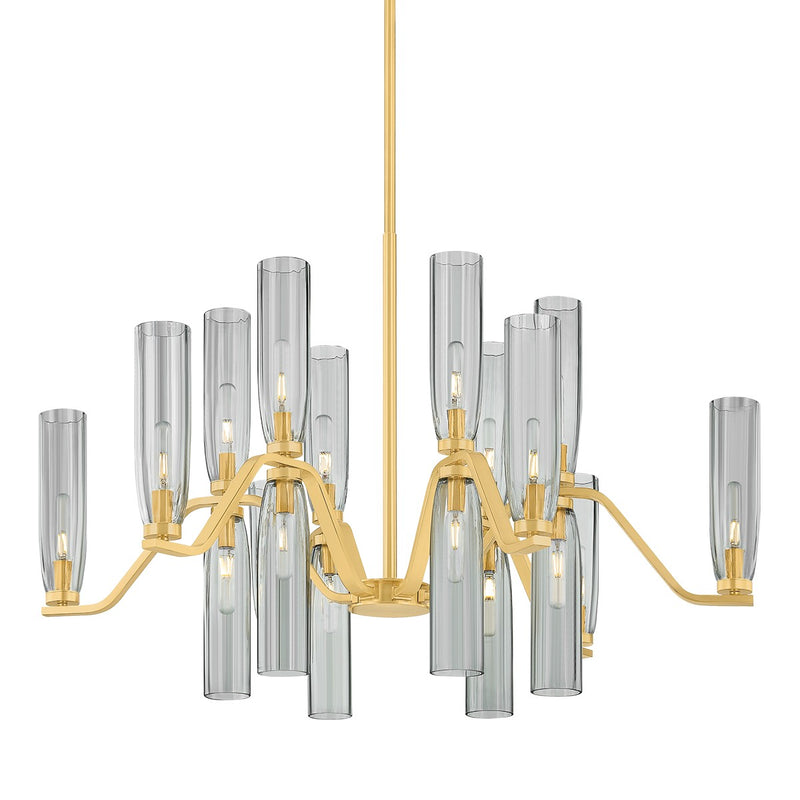 Hudson Valley 6817-AGB 18 Light Chandelier, Aged Brass