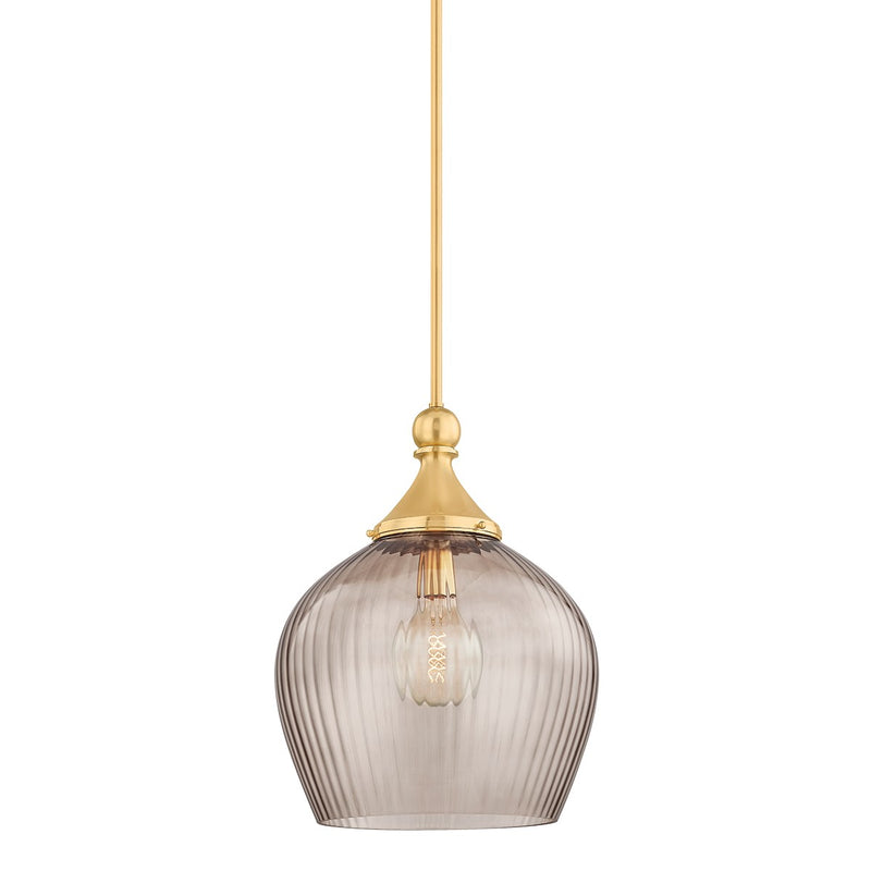 Hudson Valley 6916-AGB One Light Pendant, Aged Brass