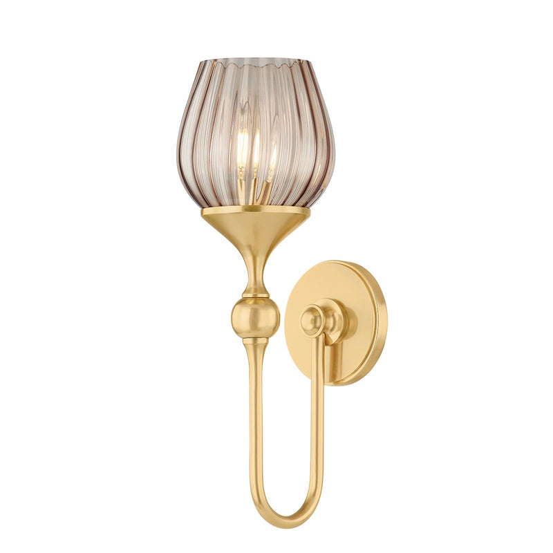 Hudson Valley 6918-AGB One Light Wall Sconce, Aged Brass