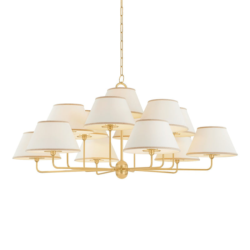 Hudson Valley 7413-AGB 13 Light Chandelier, Aged Brass